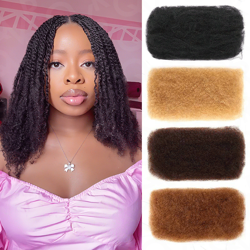 QVR Brazilian Remy Hair Afro kinky Bulk Human Hair For Braiding Dreadlock Hair