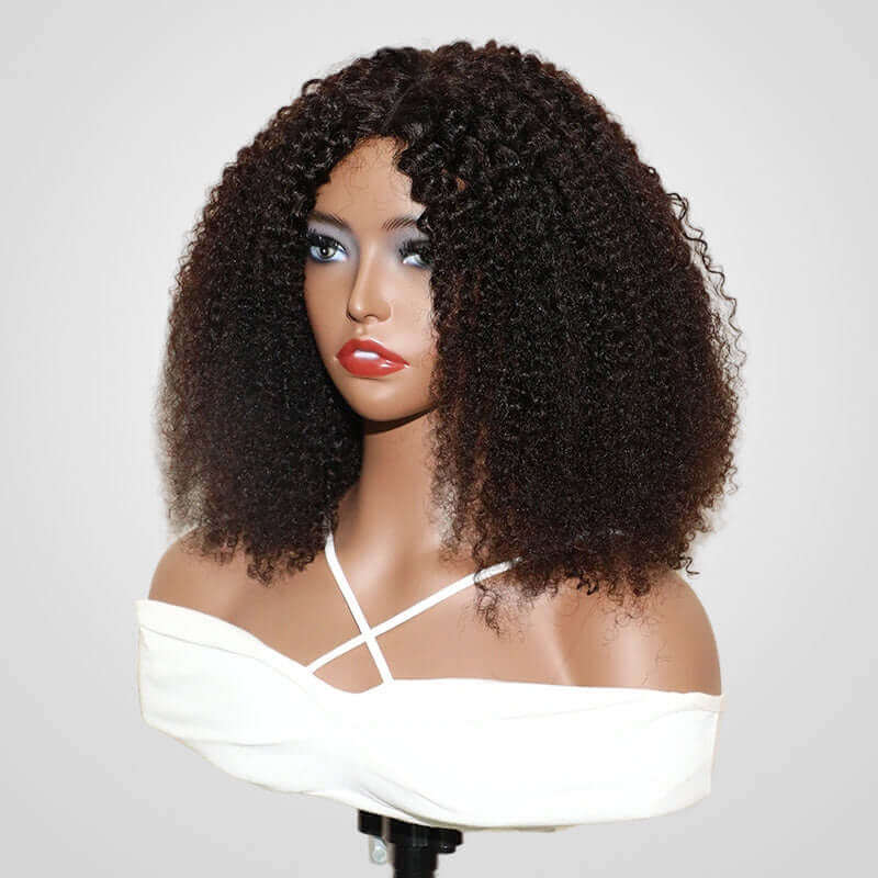 qvr wigs natural black kinky curly v part for effortless beauty