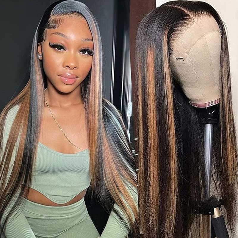 qvr wigs fb30 straight full lace with handmade highlights