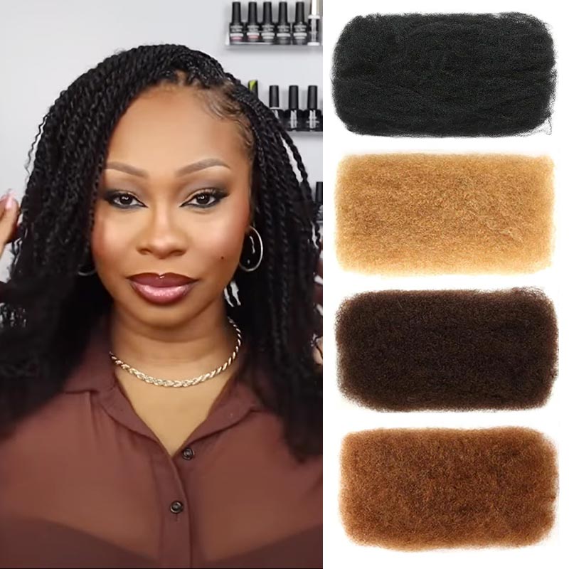 Bulk Hair Extension For Braiding Afro Kinky Curly(WITH ONE FREE