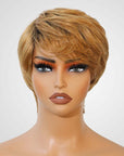 ombre brown blonde short pixie cut wigs for black women