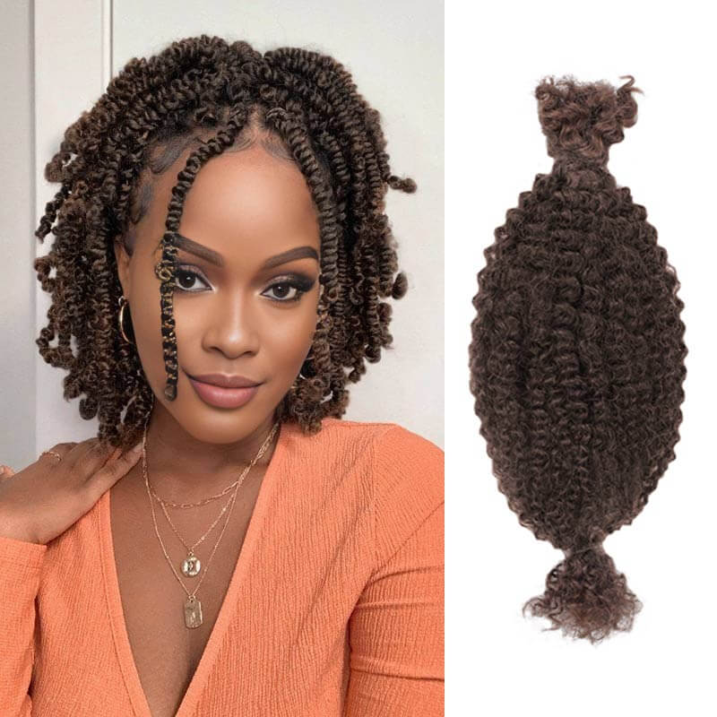 qvr dark brown spring twist human hair extensions