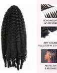 QVR Kinky Straight Feather Crochet Human Hair with Sprial Ends Machine Made Crochet Weave Hair Extensions