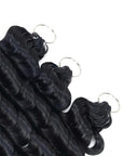 QVR Loose Deep Wave Feather Crochet Human Hair with Spring Curl Ends Machine Made Crochet Weave Hair Extensions