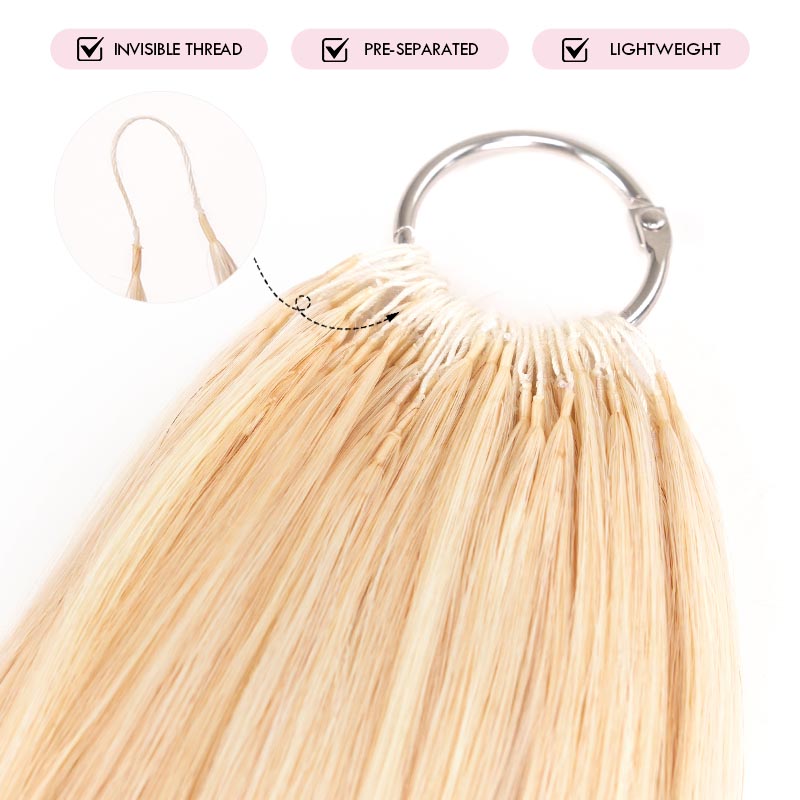 QVR Silk Straight Feather Crochet Human Hair Platinum Blonde 