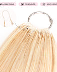 QVR Silk Straight Feather Crochet Human Hair Platinum Blonde 