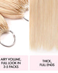 QVR Silk Straight Feather Crochet Human Hair Platinum Blonde 