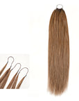 QVR Silk Straight Feather Crochet Human Hair Light Brown 
