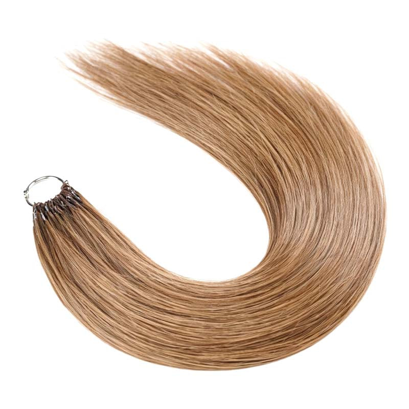 QVR Silk Straight Feather Crochet Human Hair Light Brown 