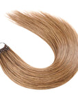 QVR Silk Straight Feather Crochet Human Hair Light Brown 