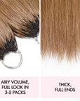 QVR Silk Straight Feather Crochet Human Hair Light Brown 