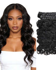 QVR Burmese Curly PU Clip In Hair Extensions 9PCS 5PCS Volumizer Human Hair