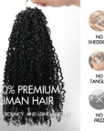 QVR Afro Twist Curly Crochet Hair Natural Black Machine Made Feather Crochet Human Hair Extension