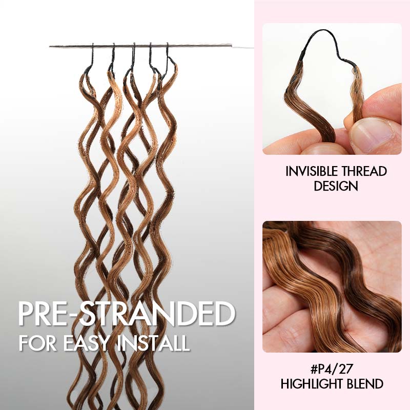 QVR Water Wave Feather Crochet Human Hair Highlight 