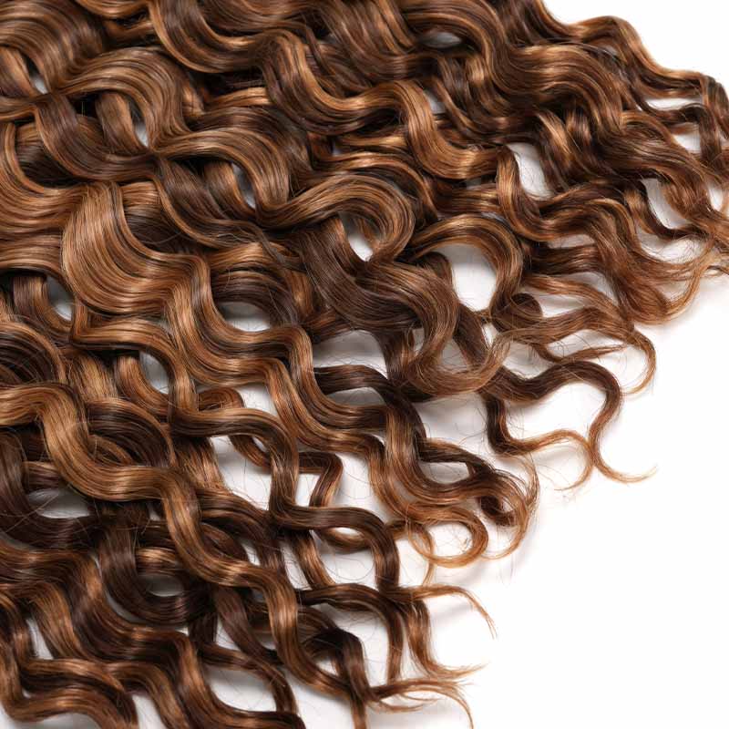 QVR Water Wave Feather Crochet Human Hair Highlight 