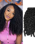 QVR Burmese Curly PU Clip In Hair Extensions 9PCS 5PCS Volumizer Human Hair