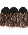 QVR Sun-Kissed Blonde Mixed Highlights Feather Crochet Human Hair Burmese Kinky Curly Miracle Knots Crochet Weave Hair Extensions