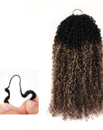 QVR Sun-Kissed Blonde Mixed Highlights Feather Crochet Human Hair Burmese Kinky Curly Miracle Knots Crochet Weave Hair Extensions