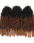 QVR Burmese Curly Feather Crochet Human Hair Ombre 