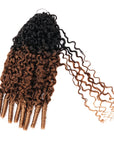 QVR Twist Curly Feather Crochet Human Hair Ombre 