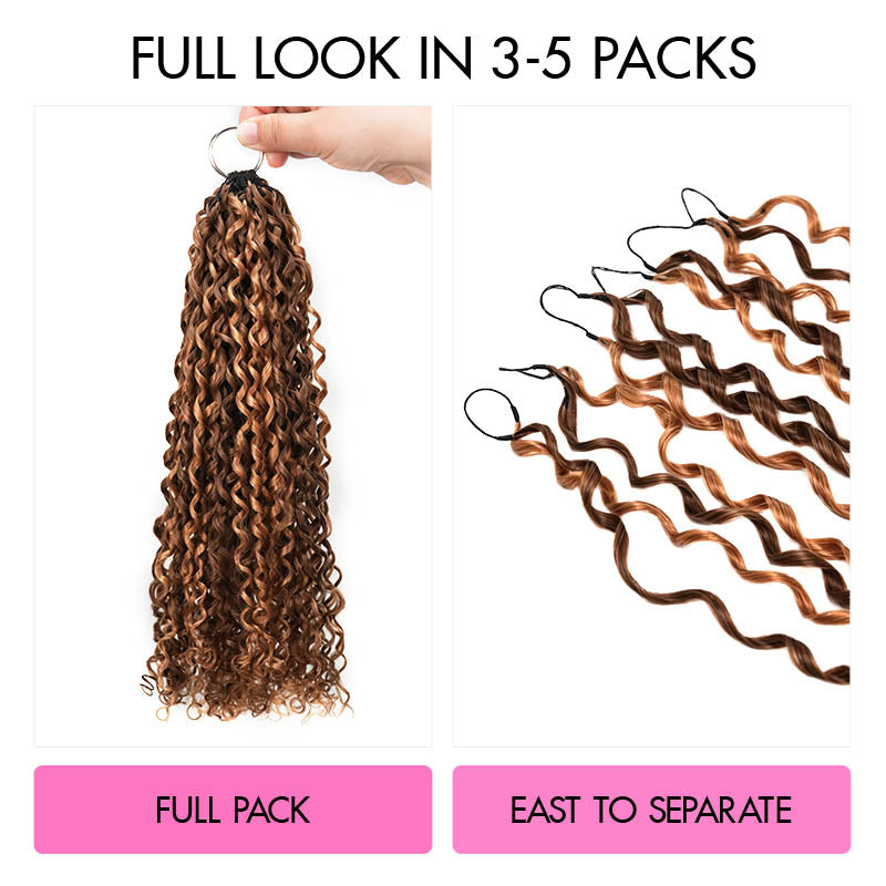 QVR Ramen Curl Feather Crochet Human Hair Highlight 