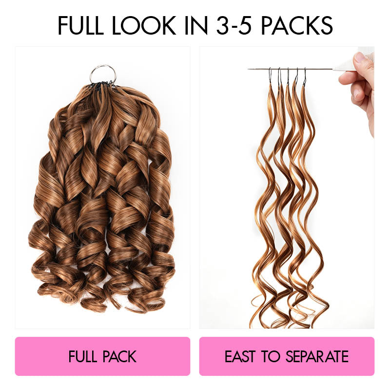 QVR French Curl Feather Crochet Human Hair Highlight 