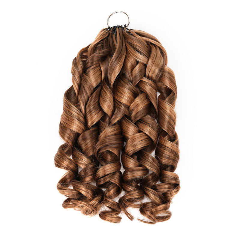QVR French Curl Feather Crochet Human Hair Highlight 