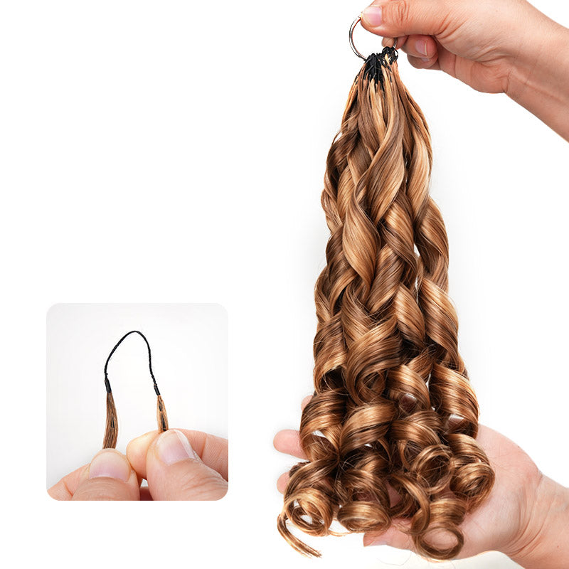 QVR French Curl Feather Crochet Human Hair Highlight 