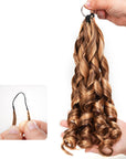QVR French Curl Feather Crochet Human Hair Highlight 