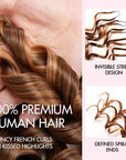 QVR French Curl Feather Crochet Human Hair Highlight 