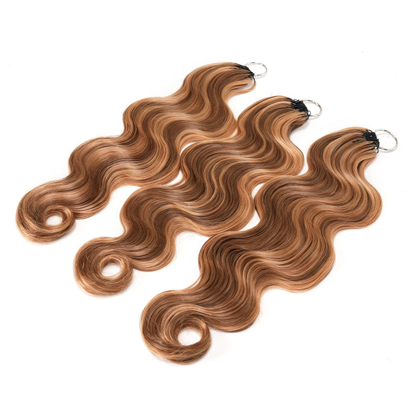 QVR Body Wave Feather Crochet Human Hair Highlight 