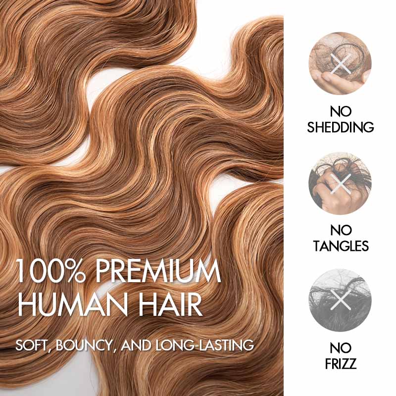 QVR Body Wave Feather Crochet Human Hair Highlight 