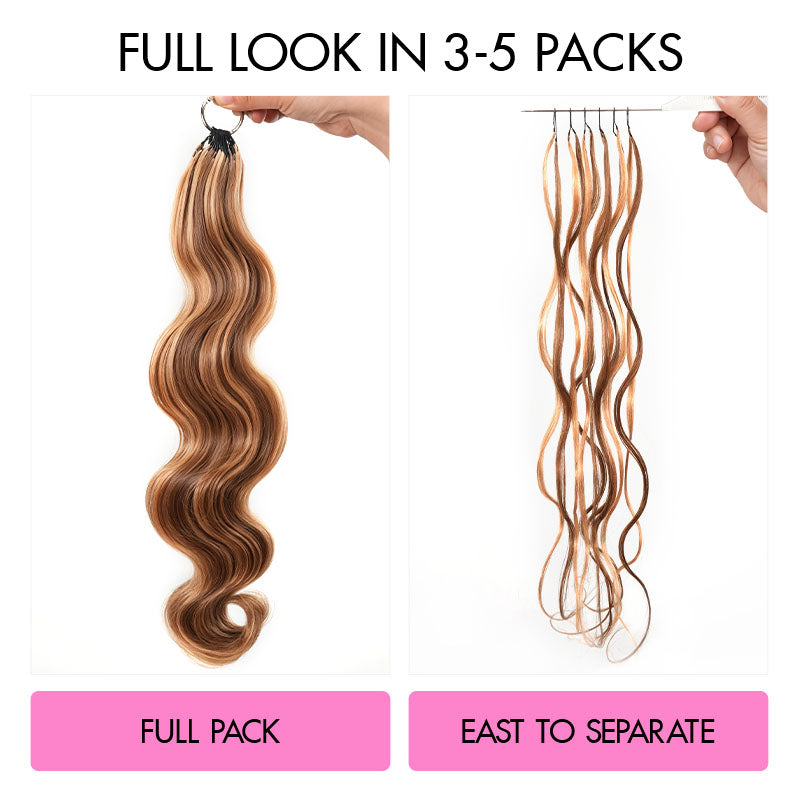 QVR Body Wave Feather Crochet Human Hair Highlight 