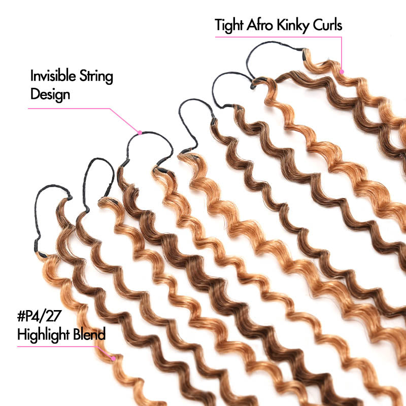 QVR Invisible Afro Kinky Curly Feather Crochet Hair Highlight 