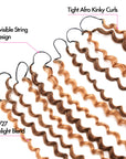 QVR Invisible Afro Kinky Curly Feather Crochet Hair Highlight 
