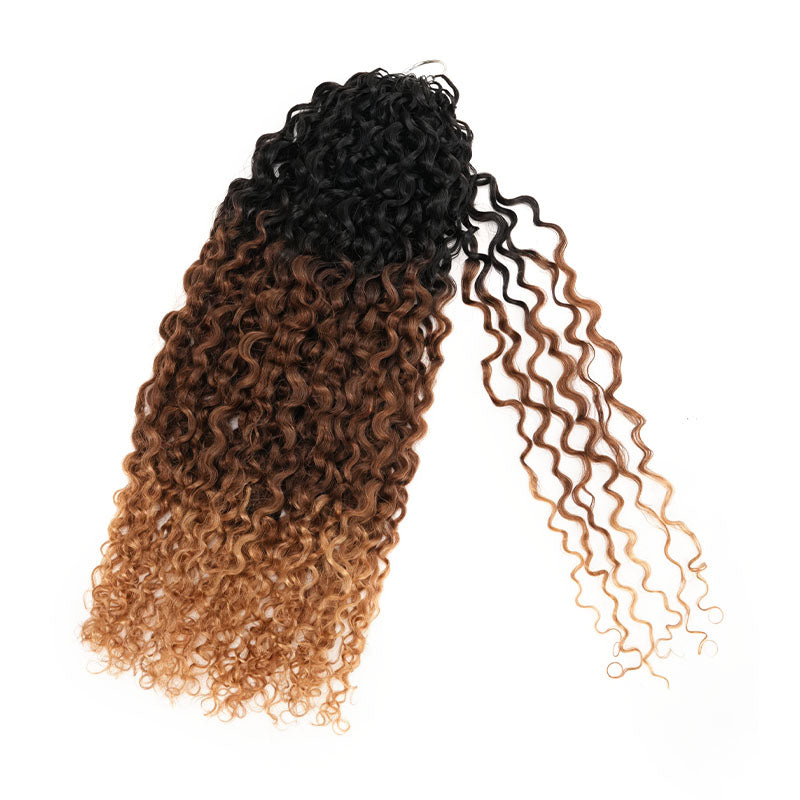 QVR Twist Curly Feather Crochet Human Hair Ombre 