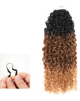 QVR Twist Curly Feather Crochet Human Hair Ombre 