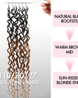 QVR Twist Curly Feather Crochet Human Hair Ombre 