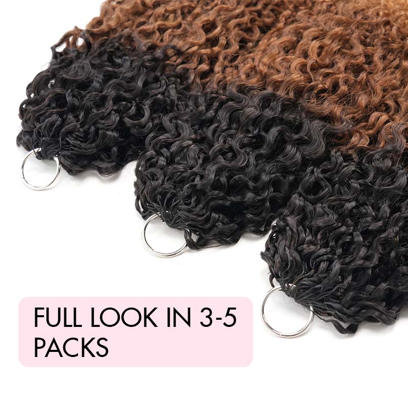 QVR Twist Curly Feather Crochet Human Hair Ombre 