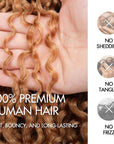QVR Twist Curly Feather Crochet Human Hair Honey Blonde Miracle Knots Crochet Weave Hair Extensions