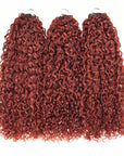 QVR Twist Curly Feather Crochet Human Hair Bright Brown 