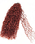 QVR Twist Curly Feather Crochet Human Hair Bright Brown 