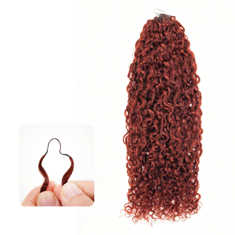 QVR Twist Curly Feather Crochet Human Hair Bright Brown 