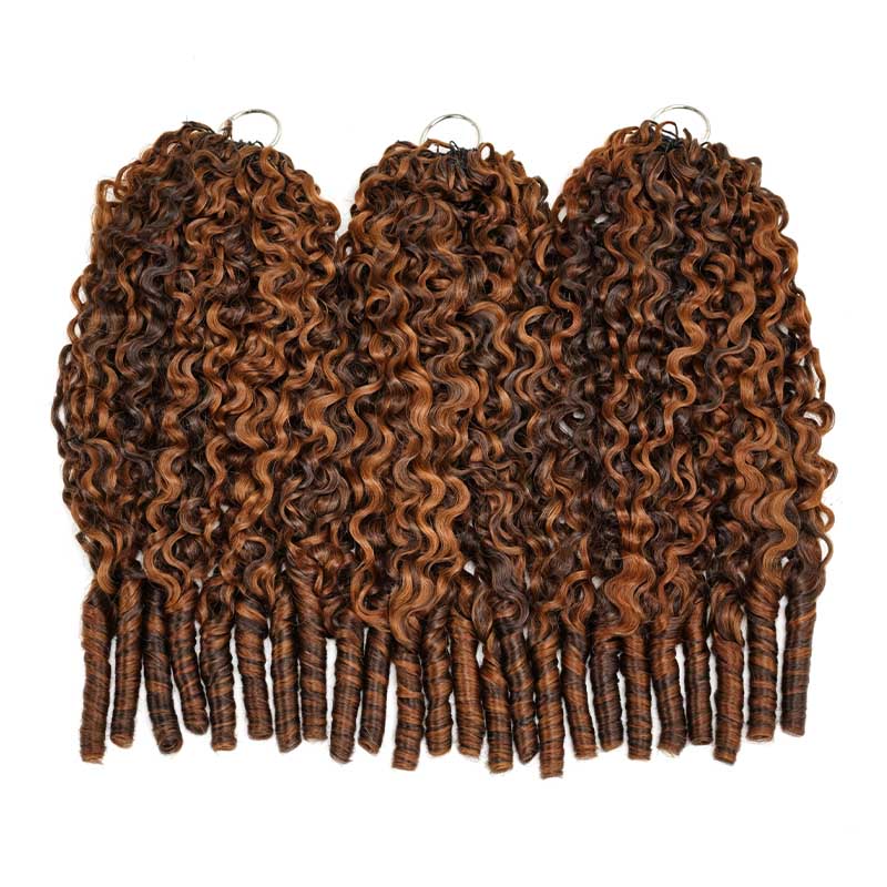 QVR Burmese Curly Feather Crochet Human Hair Highlight 