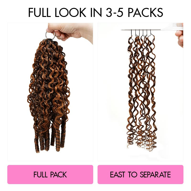 QVR Burmese Curly Feather Crochet Human Hair Highlight 