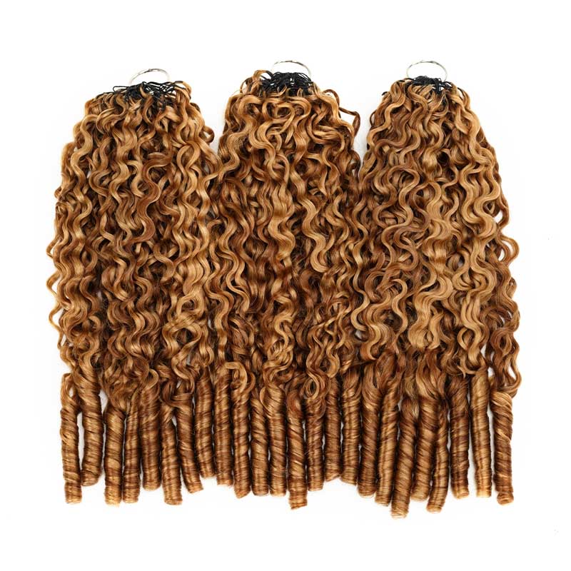 QVR Burmese Curly Feather Crochet Human Hair Highlight 