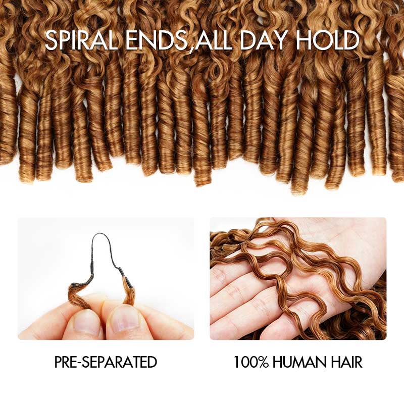 QVR Burmese Curly Feather Crochet Human Hair Highlight 