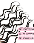 QVR Honey Caramel Mixed Highlights Feather Crochet Human Hair Water Wave Miracle Knots Crochet Weave Hair Extensions