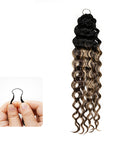 QVR Sun-Kissed Blonde Mixed Highlights Feather Crochet Human Hair Water Wave Miracle Knots Crochet Weave Hair Extensions