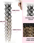 QVR Sun-Kissed Blonde Mixed Highlights Feather Crochet Human Hair Water Wave Miracle Knots Crochet Weave Hair Extensions
